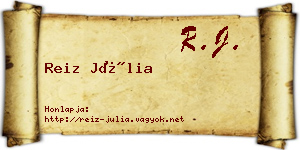Reiz Júlia névjegykártya